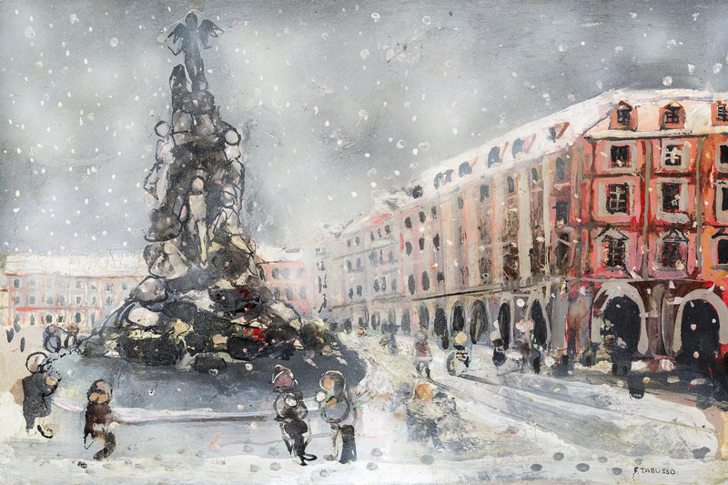 Tabusso - Piazza Statuto sotto la neve