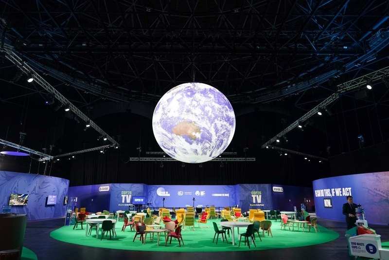 The COP26 action zone, recently held in Glasgow and dedicated to climate changes (Ian Forsyth / Getty Images)