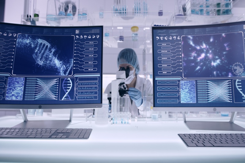 Sequenze di DNA sullo schermo di alcuni computer per la ricerca scientifica (janiecbros / Getty Images)