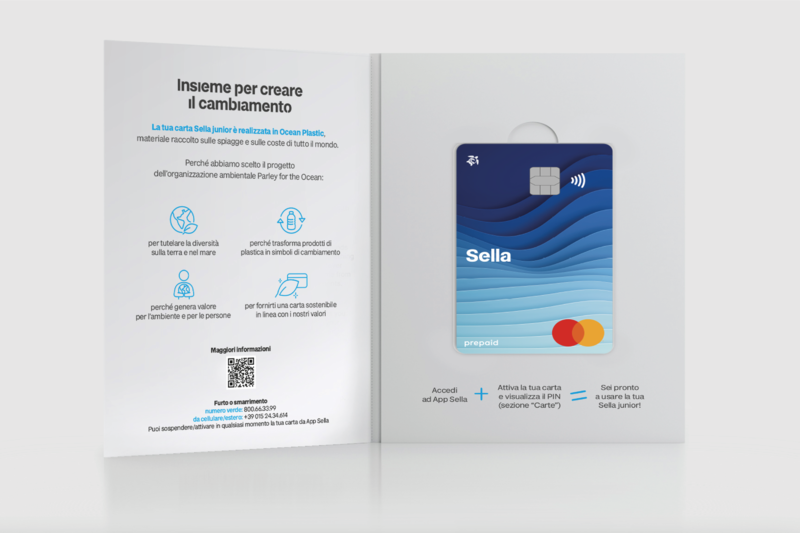 La carta di Banca Sella realizzata con il Parley Ocean Plastic