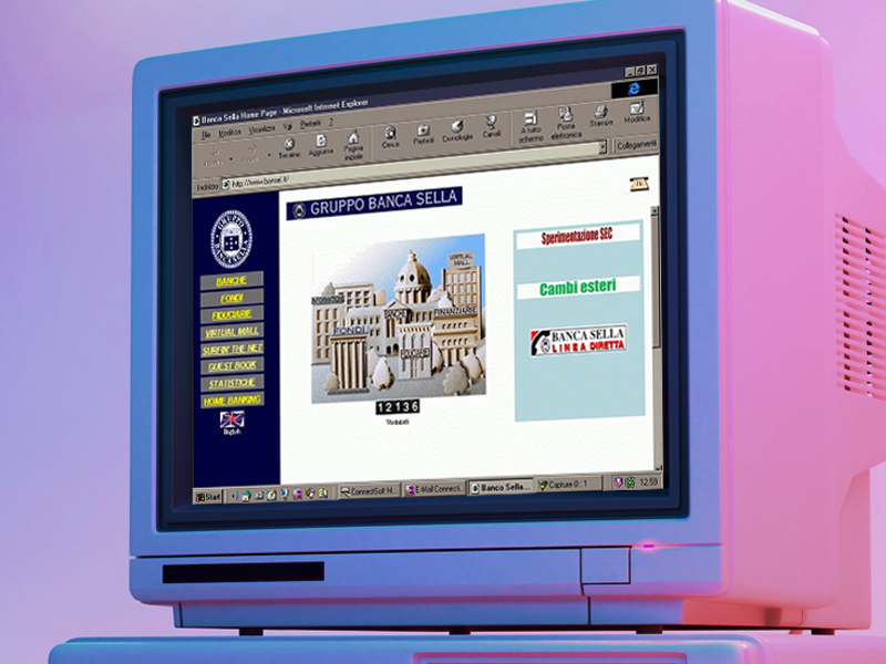 Uno dei primi siti web di Banca Sella messo online nel 1999