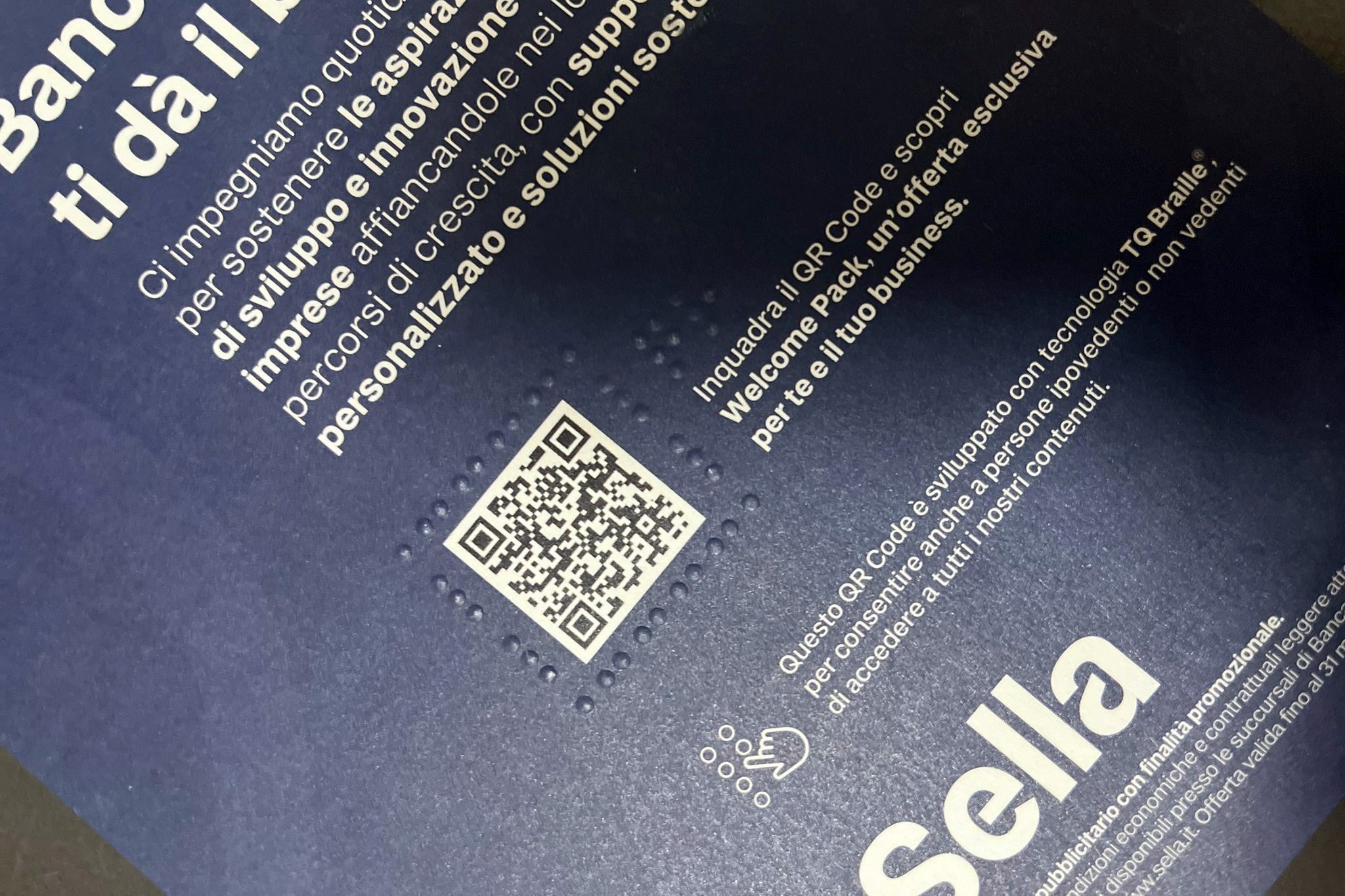 Banca Sella è il primo istituto in Italia ed Europa ad utilizzare QR Code per non vedenti e ipovedenti